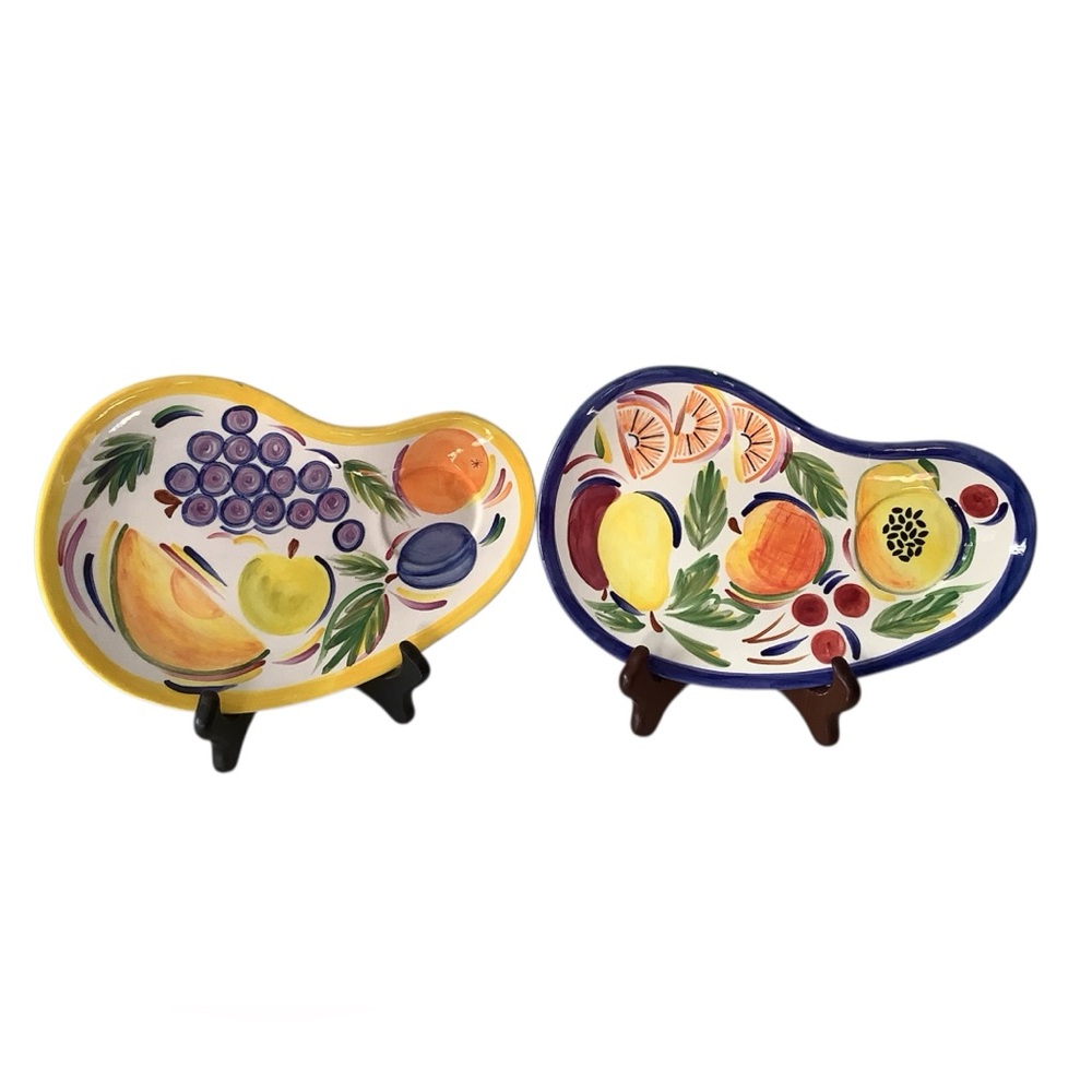Strata Group Fruit Salad Hand-painted in the Philippines Kidney shaped trays